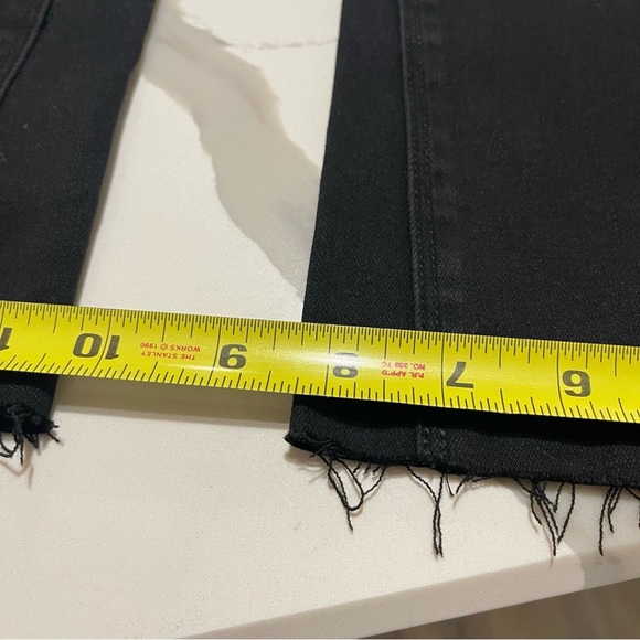 Spanx Jeans Kick Flare Raw Hem Pull On Black size extra small - Picture 9 of 11